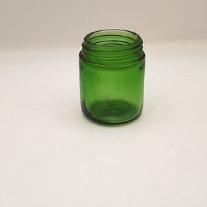 Vintage Small Green Glass Medicine Jared 2.25"